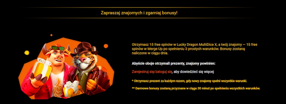 Spinamba - bonus za zaproszenie