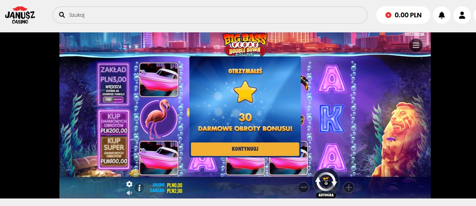 Janusz Casino - gra Big Bass Vegas