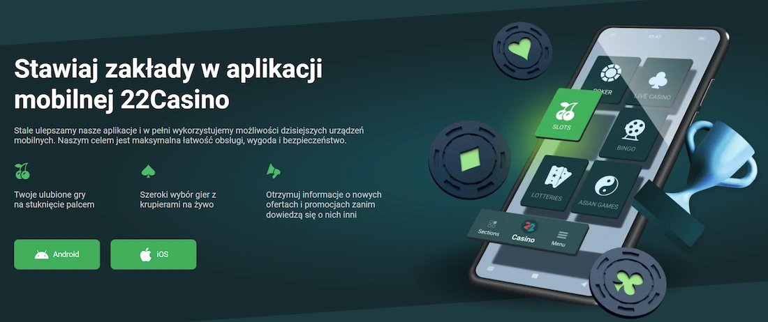 22casino aplikacja mobilna