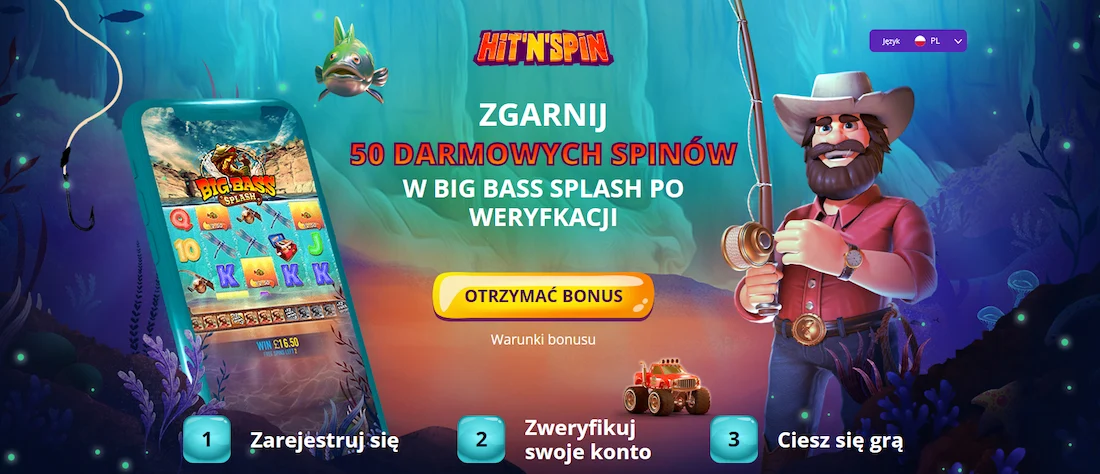 Hit'n'Spin casino - bonus bez depozytu