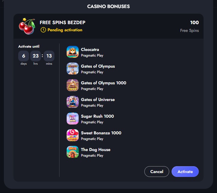 Aktywacja darmowych spin&oacute;w w Martin Casino