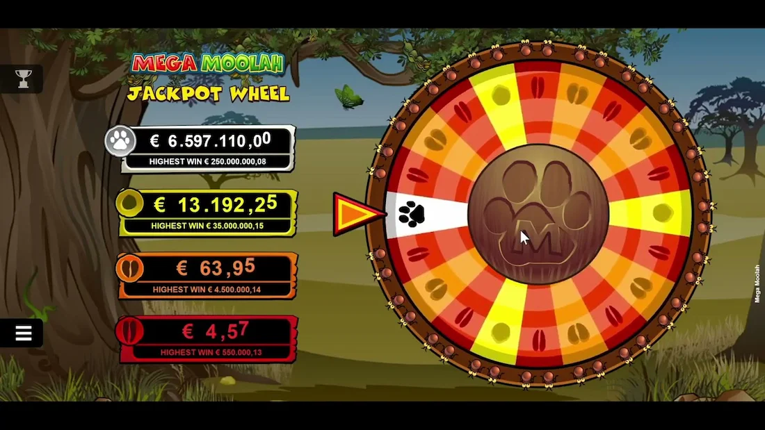 Mega Moolah slot – screen z gry