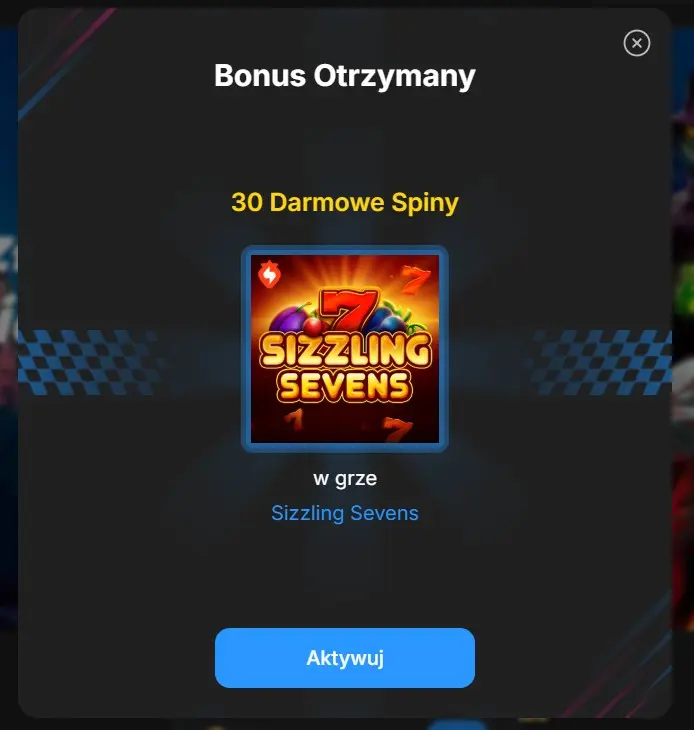 Informacja o 30 darmowych spinach w Need For Spin