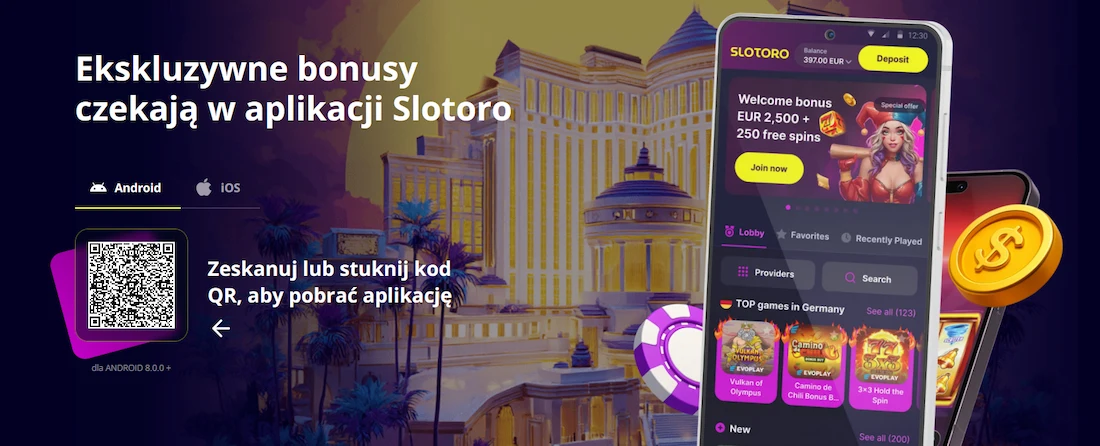 Slotoro kasyno - aplikacja mobilna
