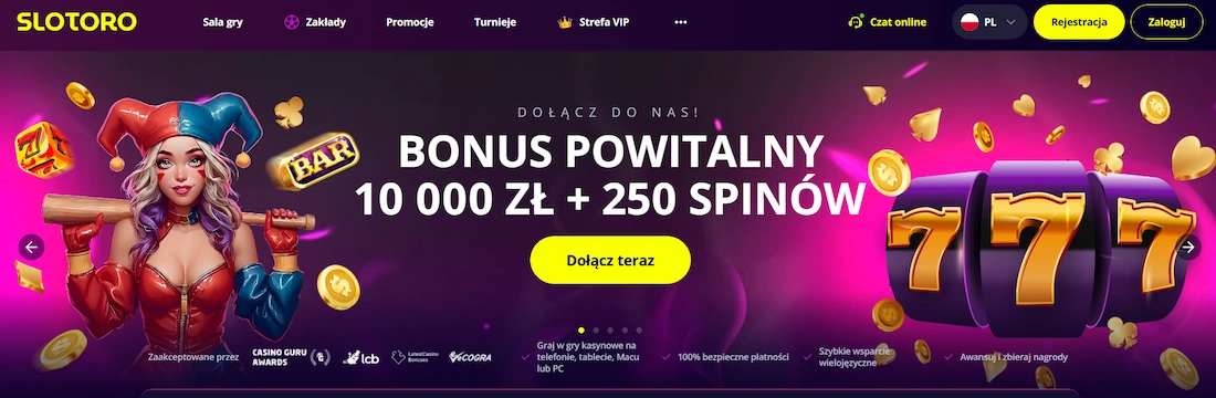 Slotoro - strona główna