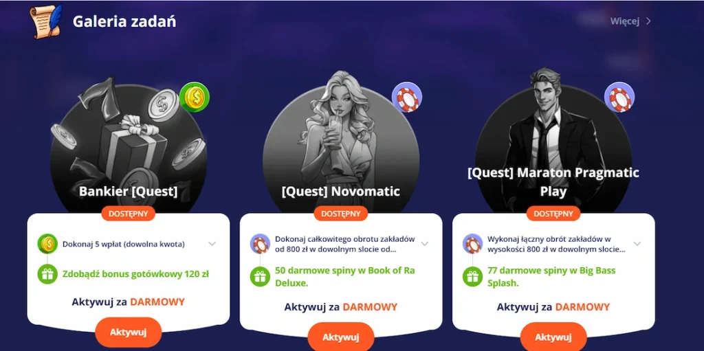 VulkanVegas - Galeria zadań