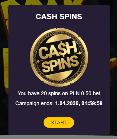 Informacja o free spinach w Hercules Casino