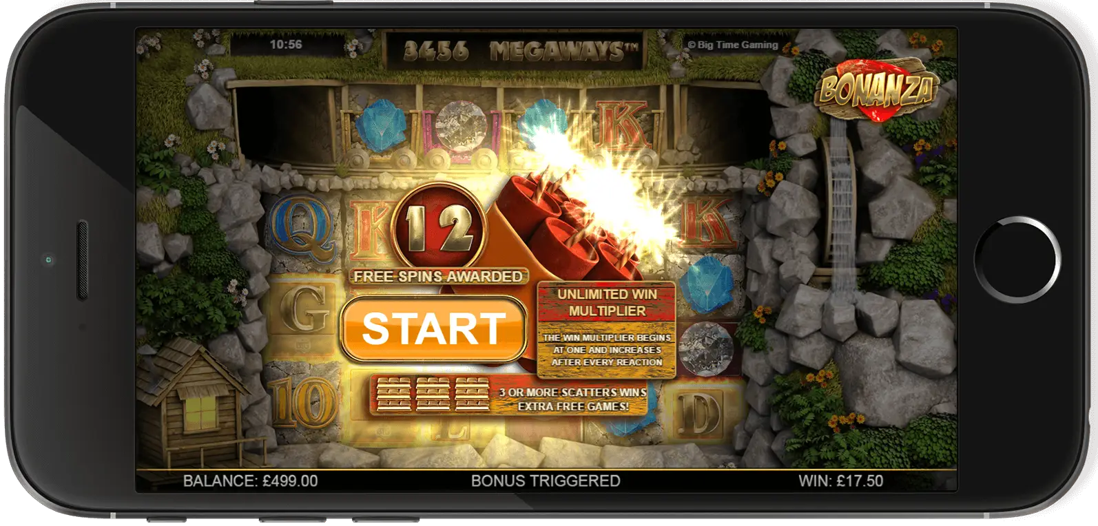 Widok gry w slocie Bonanza Megaways