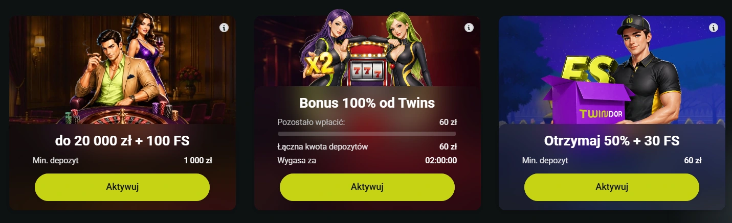 Twindor bonusy